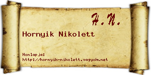Hornyik Nikolett névjegykártya